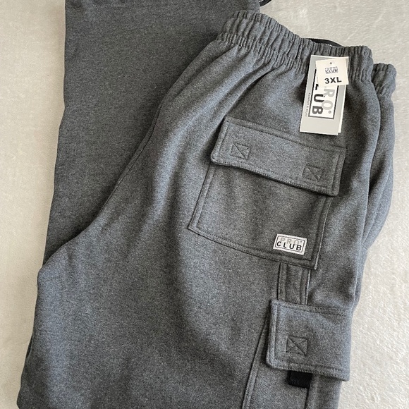 Pro Club Heavyweight Sweatpants Mens Size 3XL Charcoal Gray Fleece Cargo NWT - Picture 1 of 15